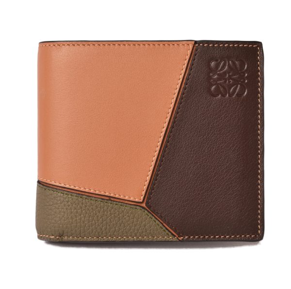 lo 18 002 1 Loewe Wallet BillfCalfskin Brown Maron Khaki