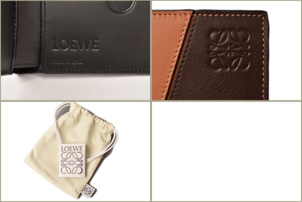 lo 18 002 7 Loewe Wallet BillfCalfskin Brown Maron Khaki