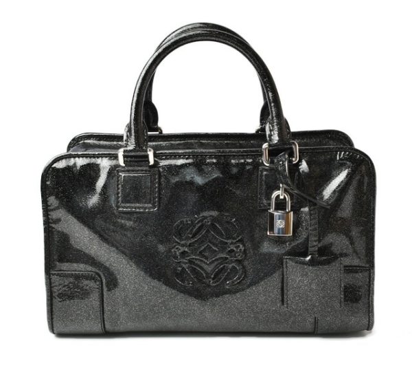 lo 19 012 1 Loewe Handbag Amazona 28 Patent Metallic Black