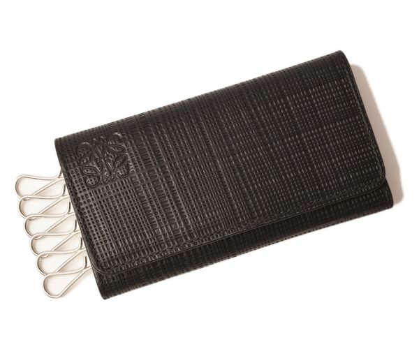 lo 19 m2904 1 Loewe Key Case 6 Rows Calf Linen Black