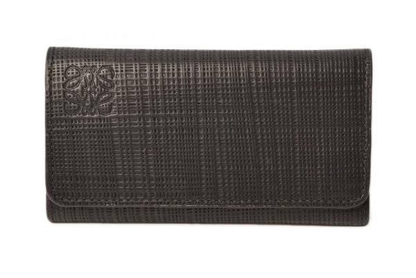 lo 19 m2904 2 Loewe Key Case 6 Rows Calf Linen Black