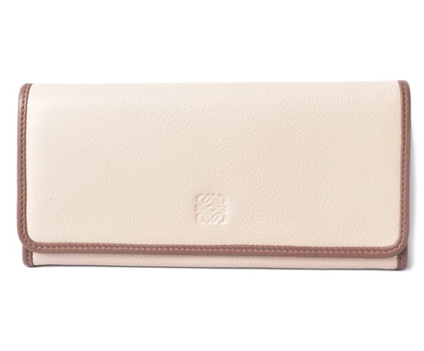 lo 201008 10 1 Loewe Amazona Long Wallet Goatskin Beige Brown