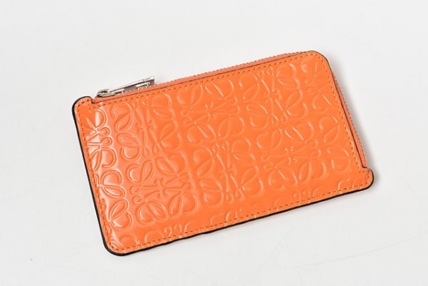 lo 201026 546 6 2 Loewe Anagram Mini Wallet Orange