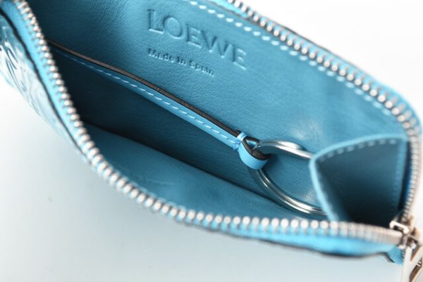 lo 201026 546 9 4 Loewe Anagram Mini Wallet Key Ring Blue