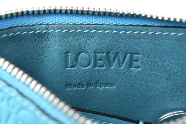 lo 201026 546 9 5 Loewe Anagram Mini Wallet Key Ring Blue