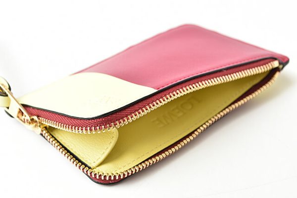 lo 201028 142 15 7 Loewe Coin Case Mini Wallet Calf Rouge Yellow