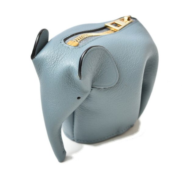 lo 201028 142 8 1 Loewe Coin Case Elephant Charm Stone Blue