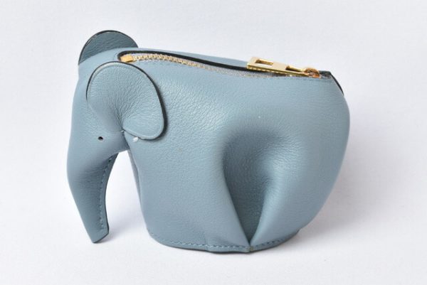 lo 201028 142 8 2 Loewe Coin Case Elephant Charm Stone Blue