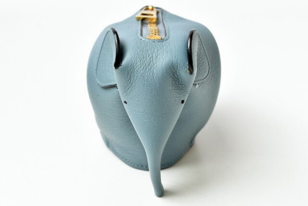 lo 201028 142 8 3 Loewe Coin Case Elephant Charm Stone Blue