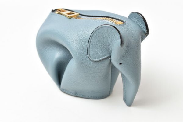 lo 201028 142 8 4 Loewe Coin Case Elephant Charm Stone Blue