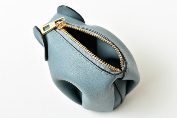 lo 201028 142 8 5 Loewe Coin Case Elephant Charm Stone Blue