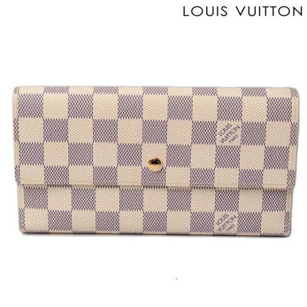 lv 16 006 1 Louis Vuitton Porto Tresor Wallet Long Damier Azur