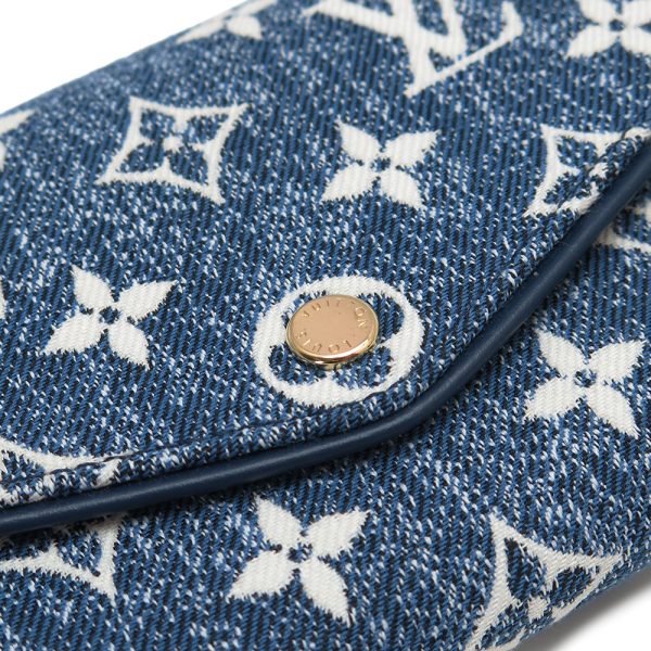 lvsarahwallet 5 Louis Vuitton Long Wallet Portefeuille Sarah Jacquard Denim Blue