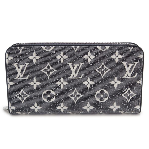 lvzippywallet Louis Vuitton Denim Long Round Wallet Jacquard Black