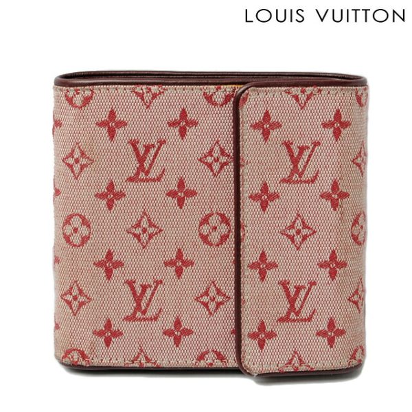 m 0195 1 Louis Vuitton Porte Bier Wallet Monogram Red