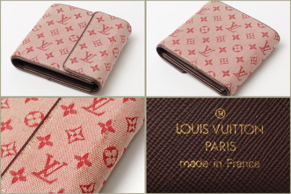 m 0195 2 Louis Vuitton Porte Bier Wallet Monogram Red