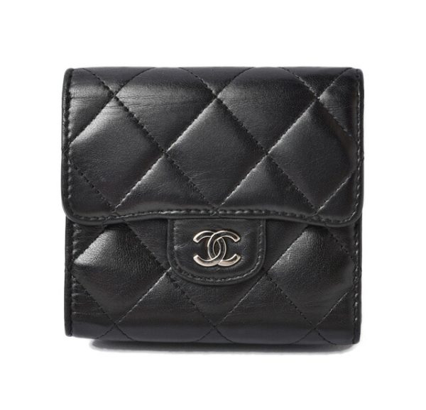 m 210810 10 ch 1 CHANEL Wallet Long Wallet Black