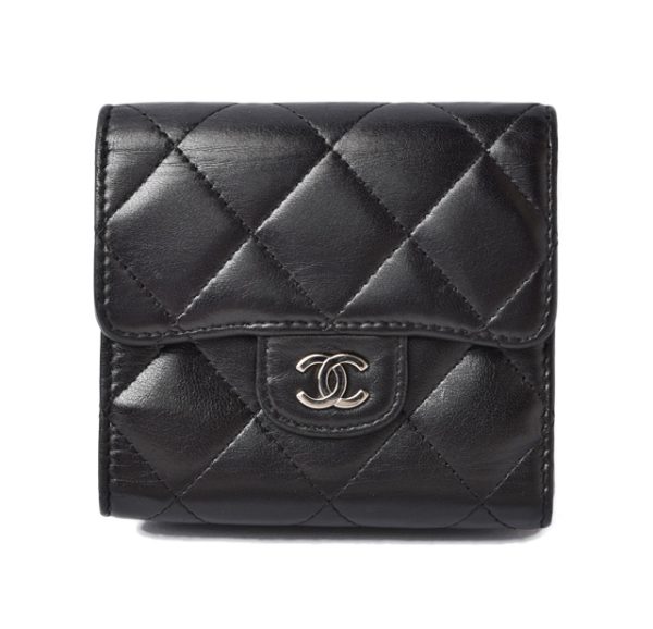 m 210810 10 ch 1 CHANEL Wallet Lambskin Black Bordeau