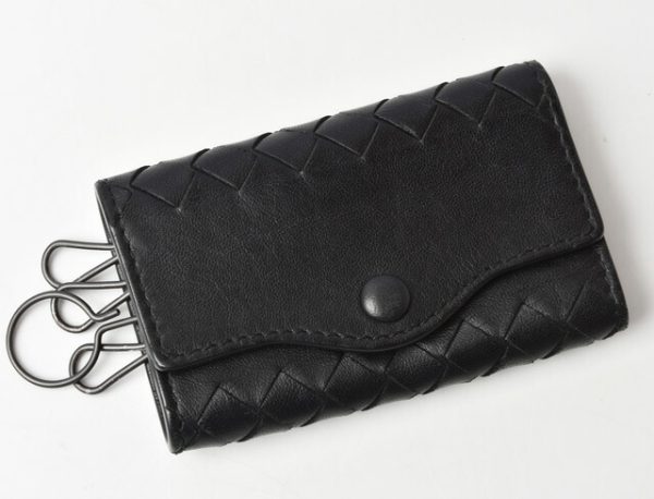 m 210810 14 bv 1 Bottega Veneta Key Case Intrecciato Nappa Black