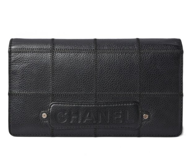 m 210810 23 ch 1 CHANEL Wallet Long Wallet Camellia Lambskin Black