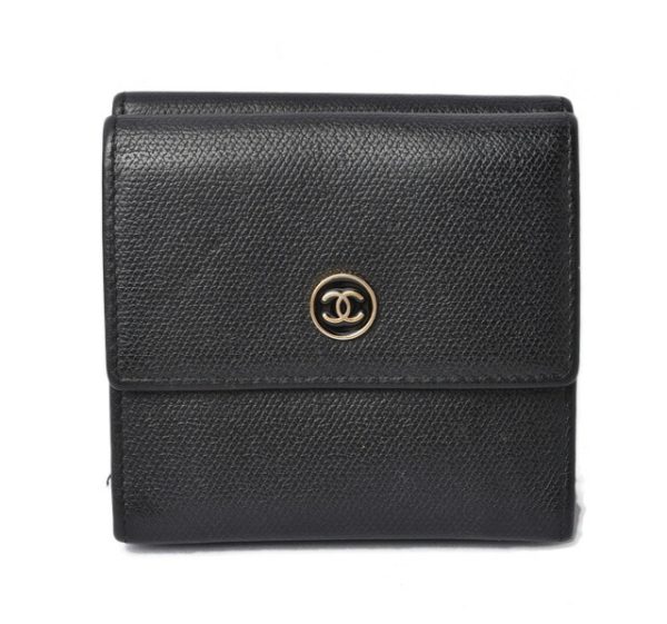 m 210810 32 ch 1 CHANEL Wallet Double Hook Black