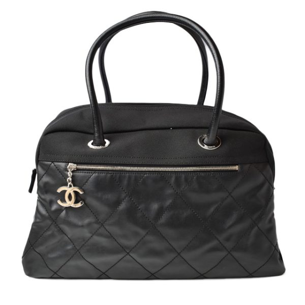 m 210810 48 ch 1 CHANEL Tote Bag Bag Nylon Quilted Black