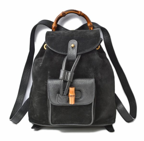 m 210810 55 g 1 Gucci Mini Rucksack Bamboo Suede Black