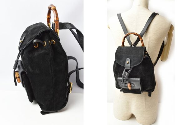 m 210810 55 g 2 Gucci Mini Rucksack Bamboo Suede Black