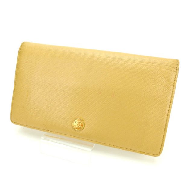 m1152 Chanel long wallet coco button m1152 beige