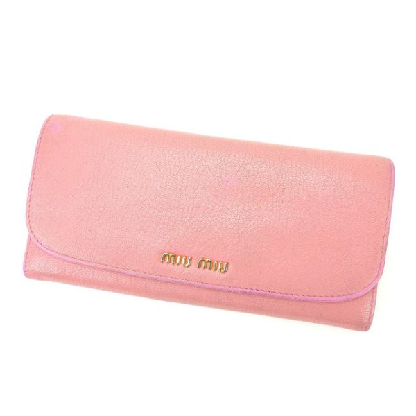 m1332 Miu Miu long wallet pink wallet M1332