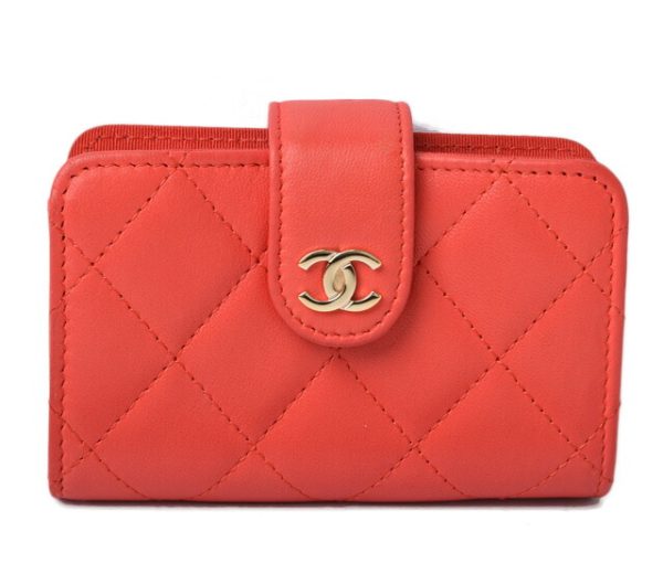 m210910 14 ch 1 CHANEL Card Case Card Holder Coral Red