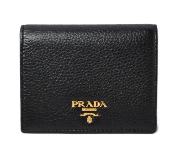 m21091b 07 p 1 Prada Mini Wallet Folding Wallet Nappa Nero