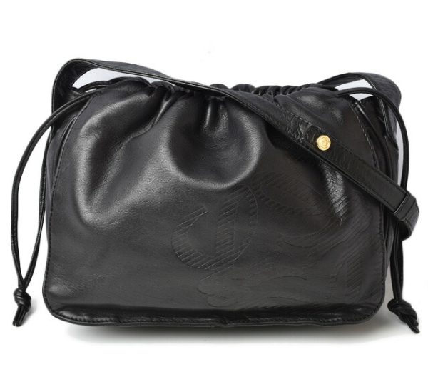 m21091b 11 lo 1 Loewe 2way Shoulder Bag Lambskin Black