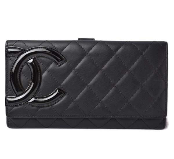 m211010 19 ch 1 CHANEL Long Wallet Cambon Line Black