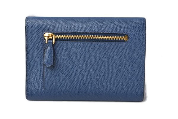 m211010 35 p 3 Prada Folding Wallet Saffiano Bluette