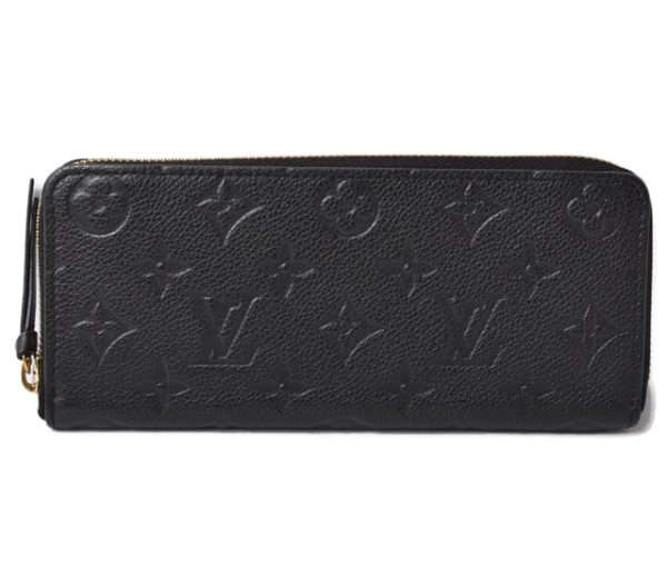 m211010 38 lv 1 Louis Vuitton Long Wallet Portefeuille Clemence Monogram Empreinte Noir