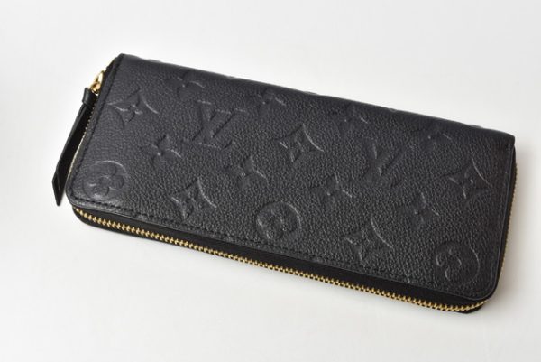 m211010 38 lv 2 Louis Vuitton Long Wallet Portefeuille Clemence Monogram Empreinte Noir