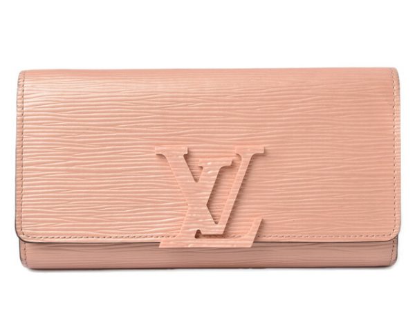 m211010 51 lv 1 Louis Vuitton Long Wallet Portefeuil Sala Epi Rose Nacre