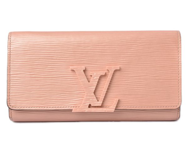 m211010 51 lv 1 Louis Vuitton Sala Wallet Long Epi Rose Nacre