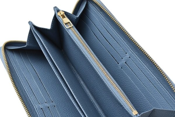 m211110 15 lv 5 Louis Vuitton Long Zippy Wallet Empreinte Blue Jean