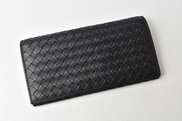 m211110 16 bv 2 Bottega Veneta Long Wallet Intrecciato Black