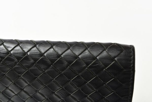 m211110 16 bv 3 Bottega Veneta Long Wallet Intrecciato Black