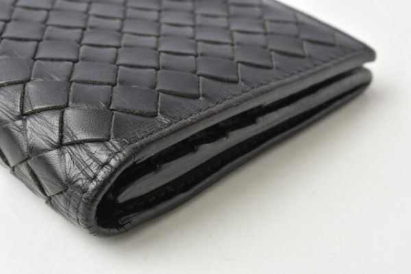 m211110 16 bv 5 Bottega Veneta Long Wallet Intrecciato Black