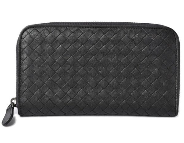 m211110 17 bv 1 Bottega Veneta Long Wallet Intrecciato Black