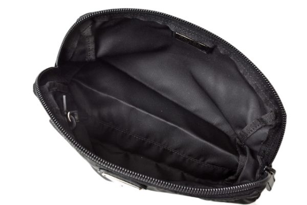 m211110 27 p 3 Prada Pouch Mini Vela Nylon Tessuto Black