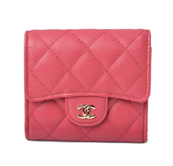 m211110 31 ch 1 CHANEL Small Flap Wallet Caviar Skin Pink