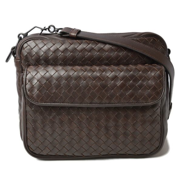 m211210 52 bv 1 Bottega Veneta Shoulder Bag Intrecciato Brown