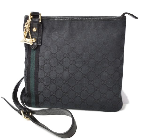 m211210 54 g 1 Gucci Shoulder Bag GG Black Sherry Line