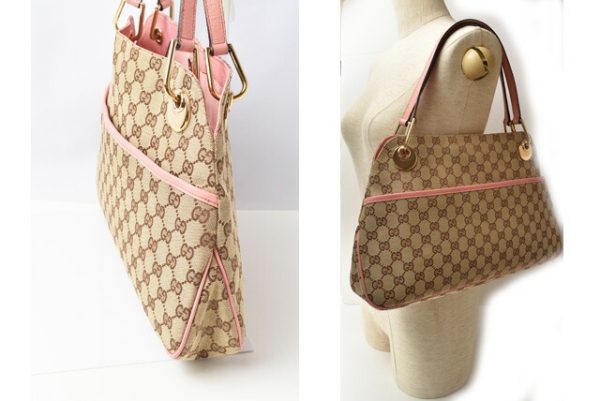 m211210 57 g 2 Gucci Tote Bag GG Pink Beige