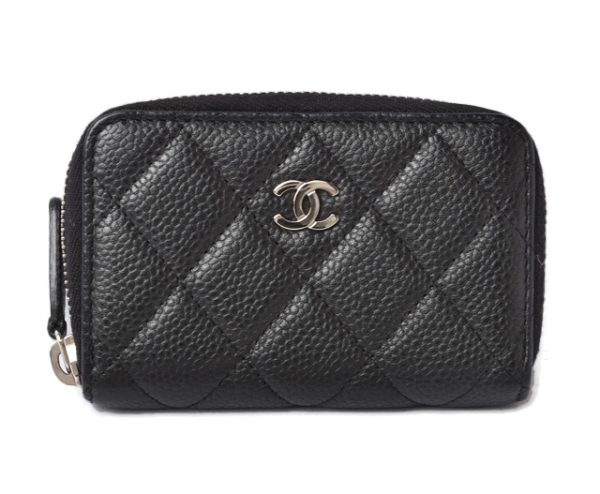 m2201 32 ch 1 CHANEL Mini Wallet Caviar Skin Black